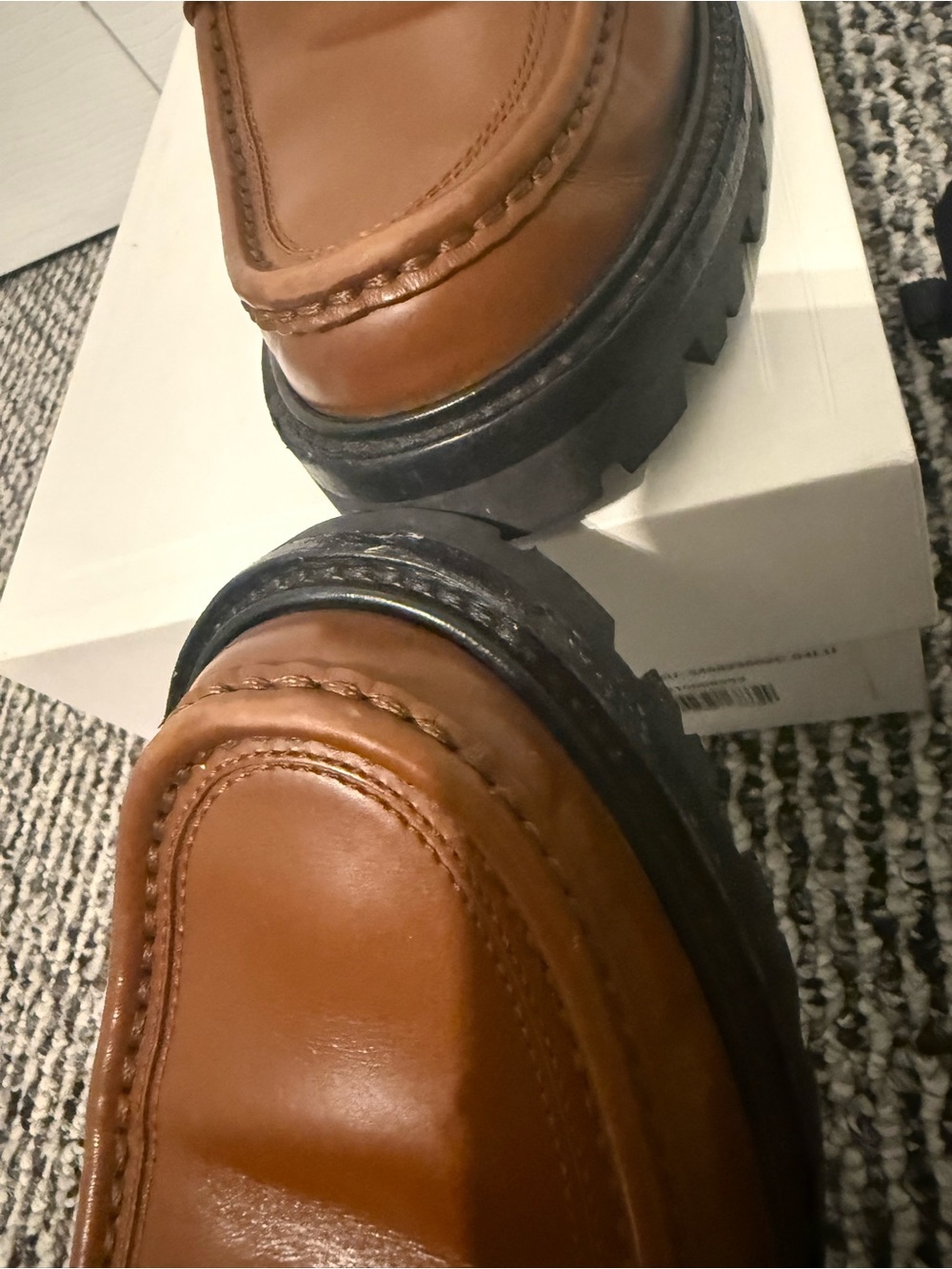 Celine Tan Leather Penny Loafers with Gold Thriomphe size 38 US 8 w/receipt - Picture 12 of 13